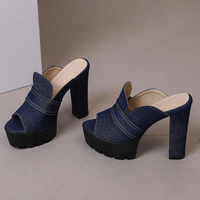Madison Denim Platform Heels