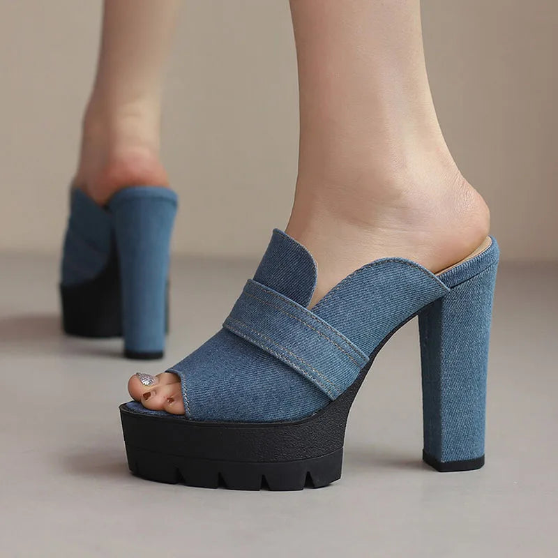 Madison Denim Platform Heels