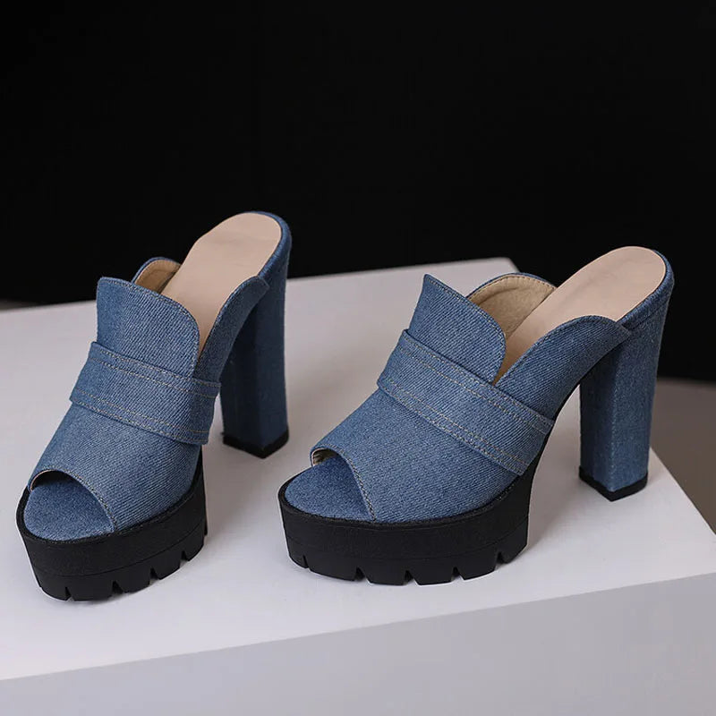 Madison Denim Platform Heels