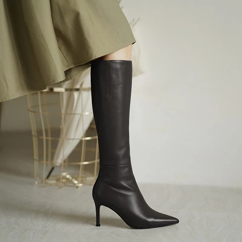 Charlotte Leather Knee Boots