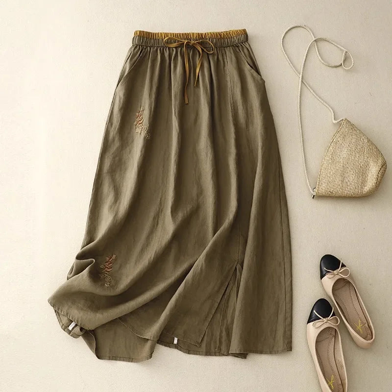 Floreta Cotton Midi Skirt