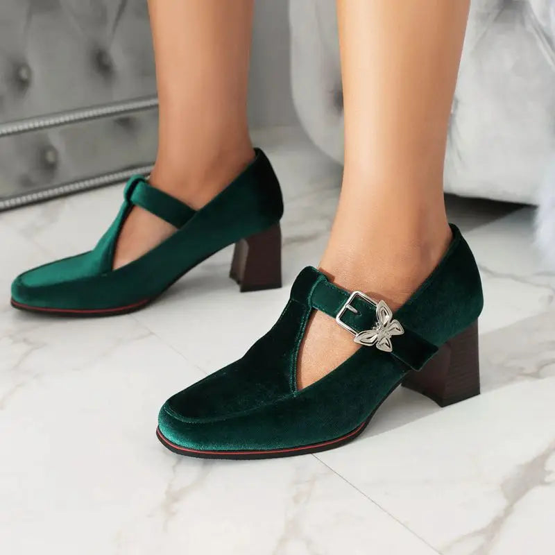 Sabrina Velvet Heels