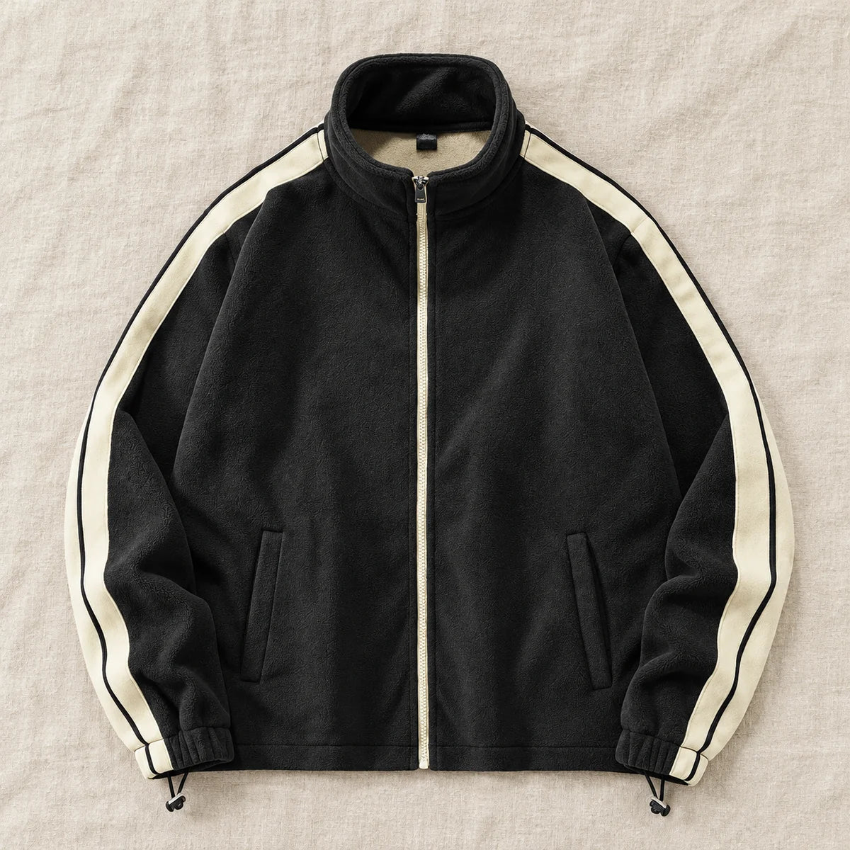 Fleece Jacket | Aldric - Black - flatlay