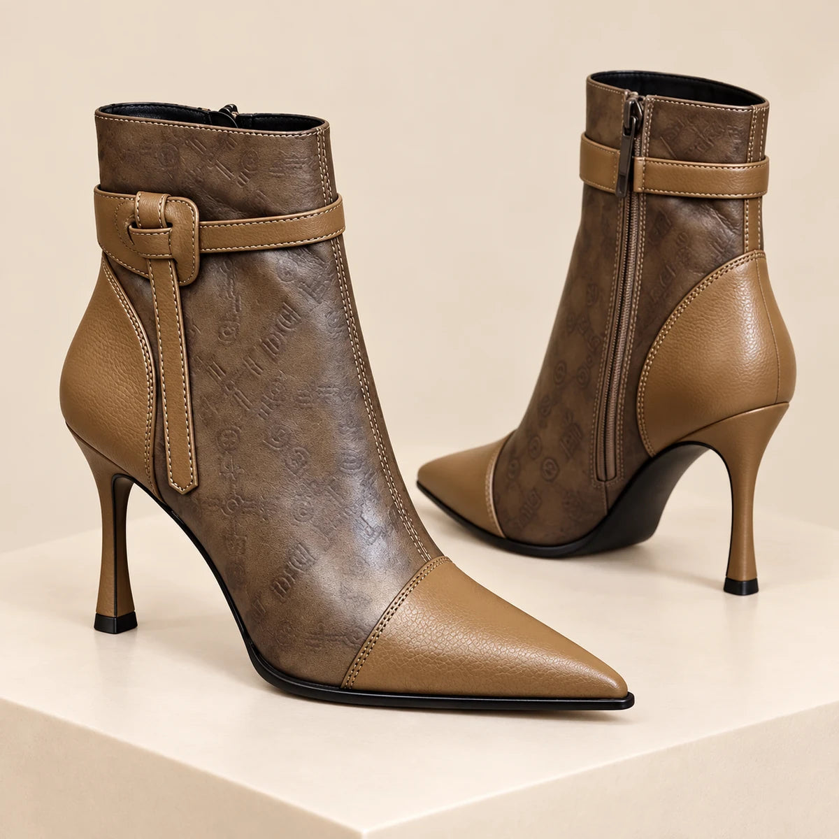 Faux Leather Boots | Anastasia Brown side