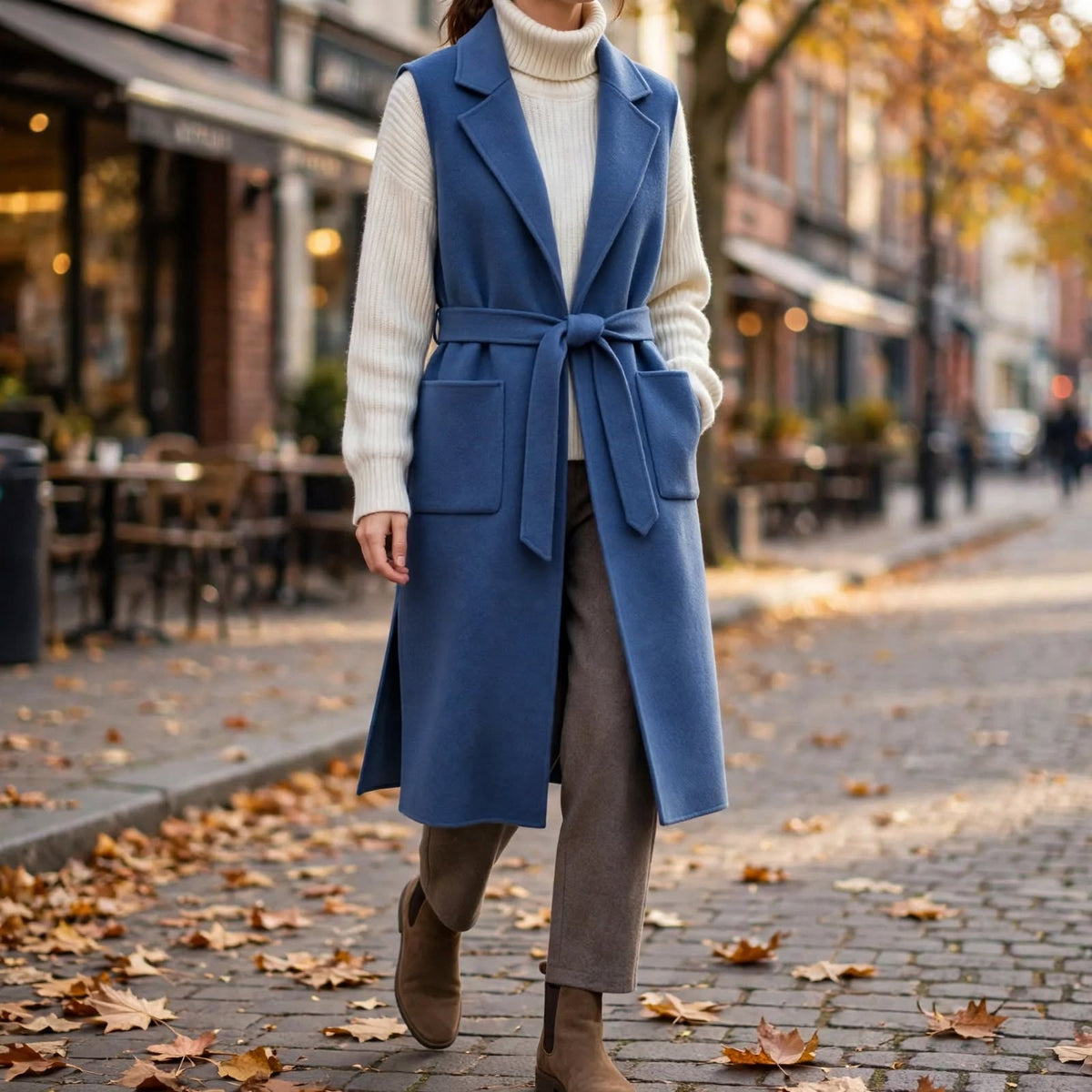 Quinn Belted Wool Vest