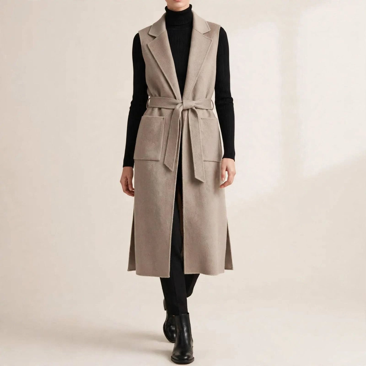 Quinn Belted Wool Vest