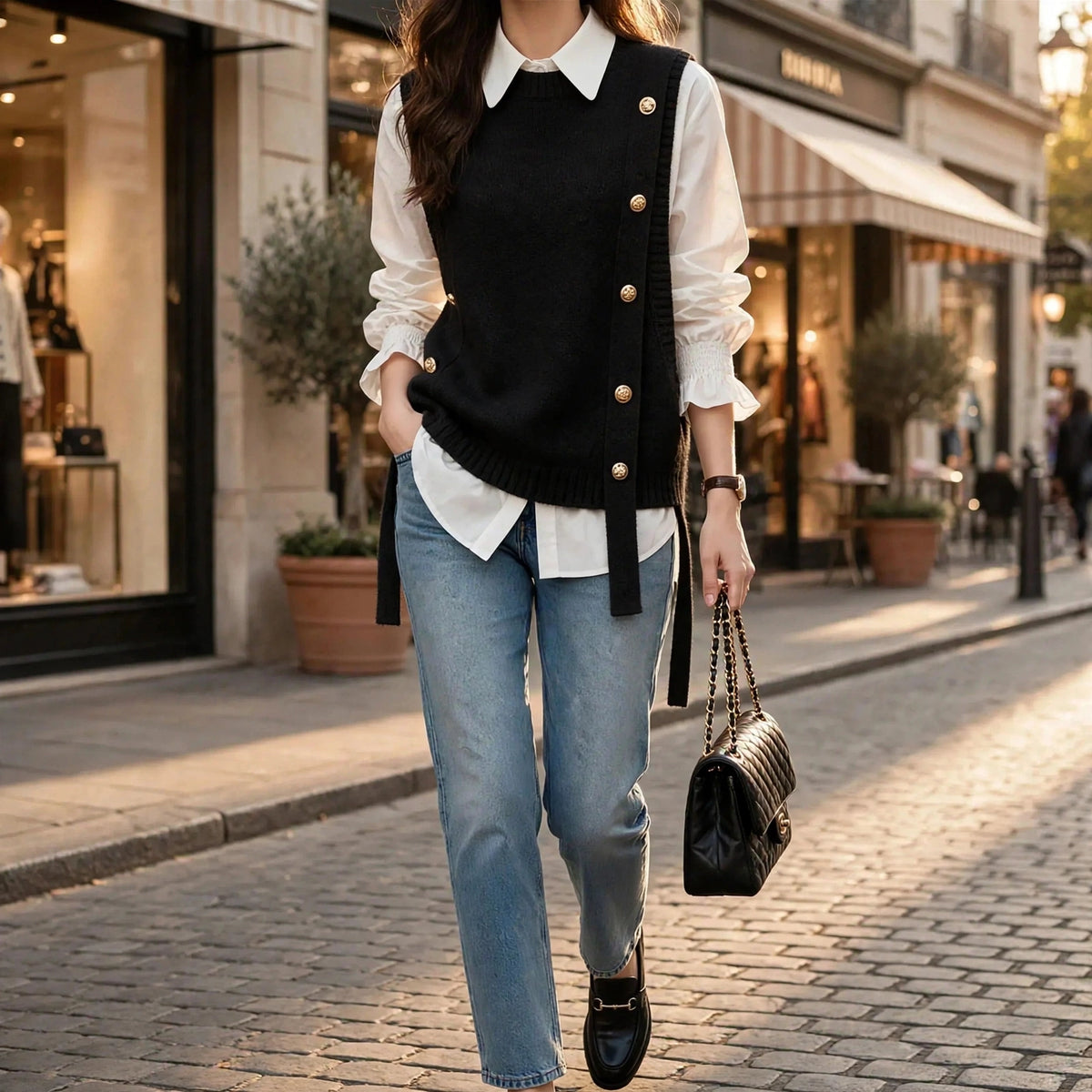 Sloane Button Knit Vest