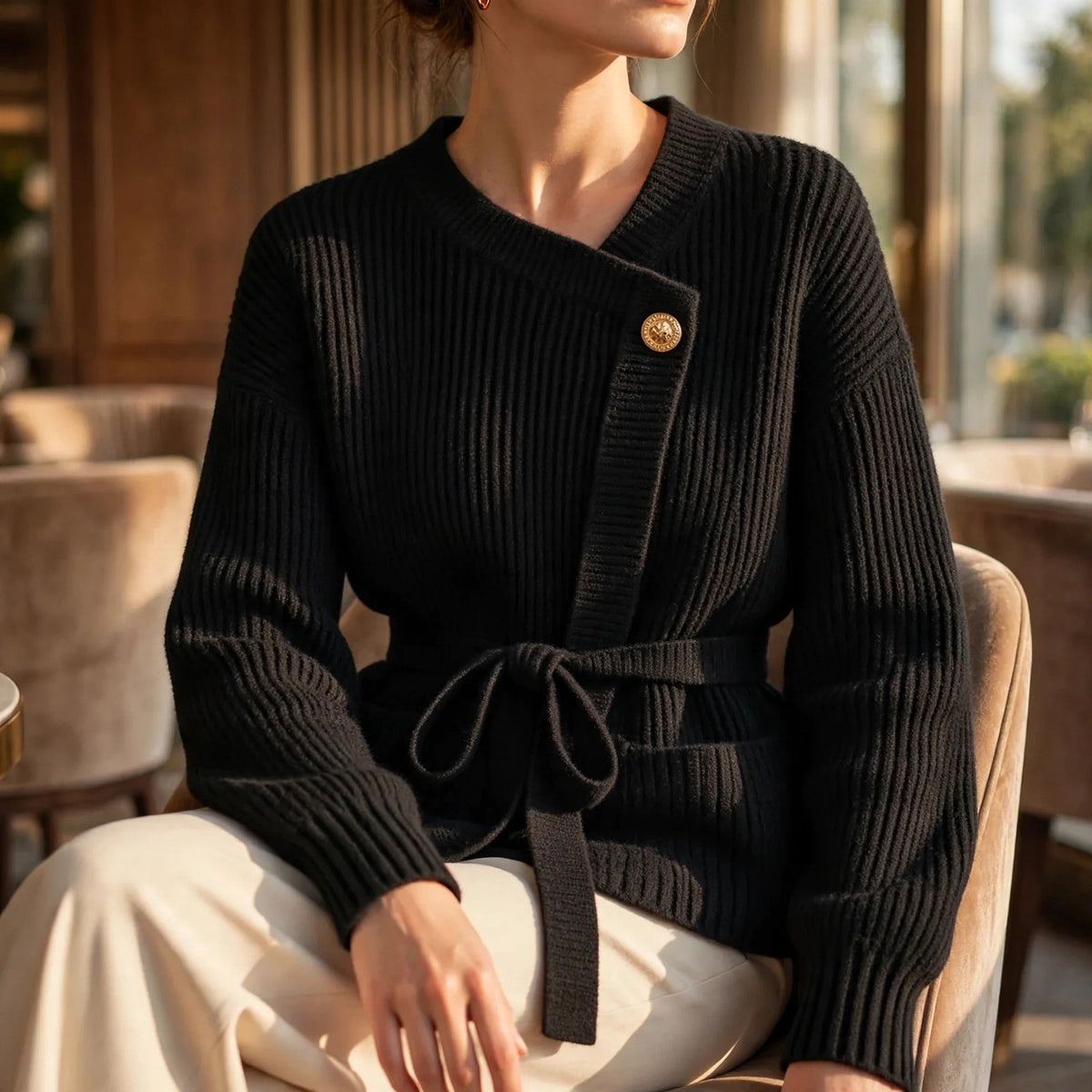 Vivienne Ribbed Wrap Cardigan
