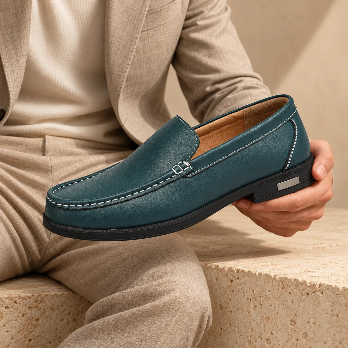 Leather Loafers | Julian Blue handheld