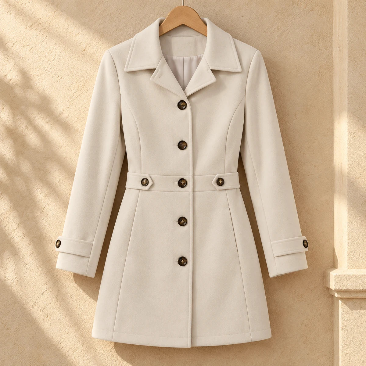 Cecilia Coat Beige hanging view