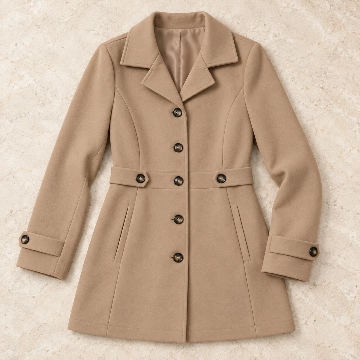 Cecilia Coat Brown flatlay view