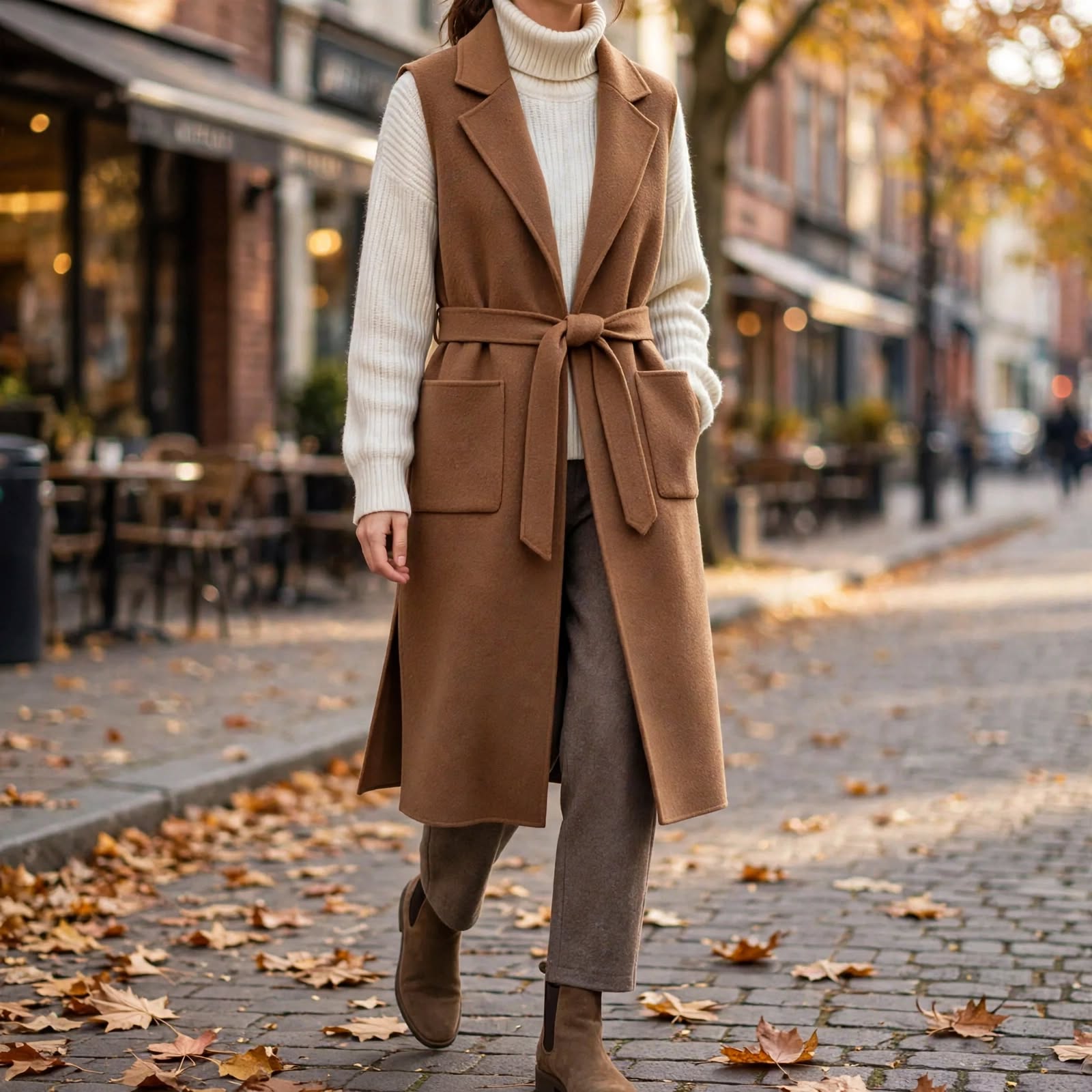Quinn Belted Wool Vest