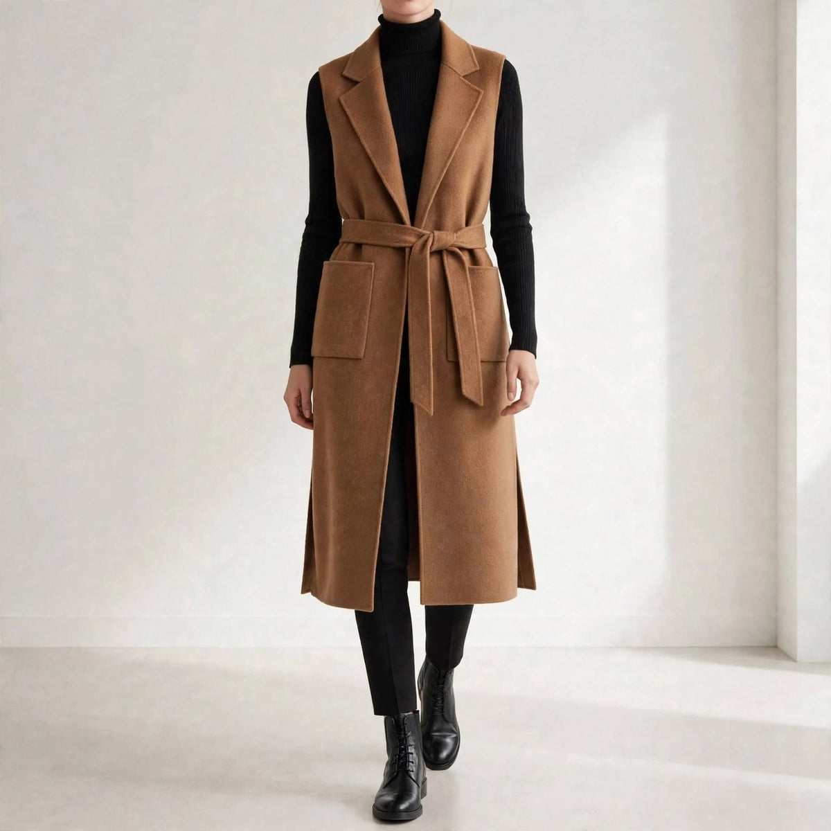 Quinn Belted Wool Vest