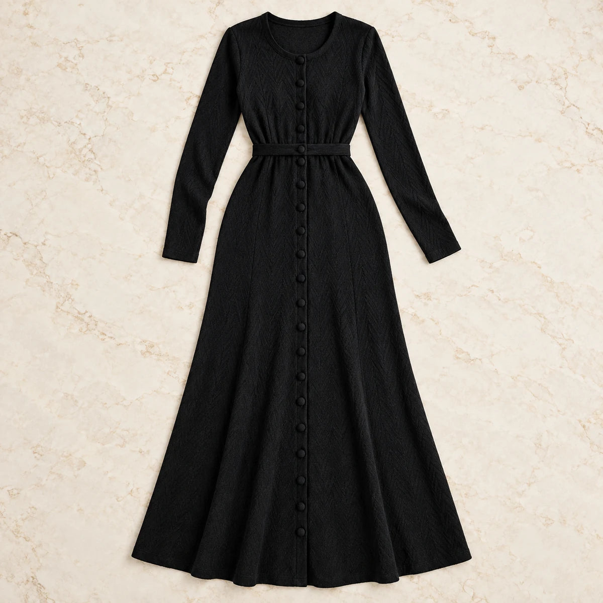 Knit Dress | Daphne Black flatlay view