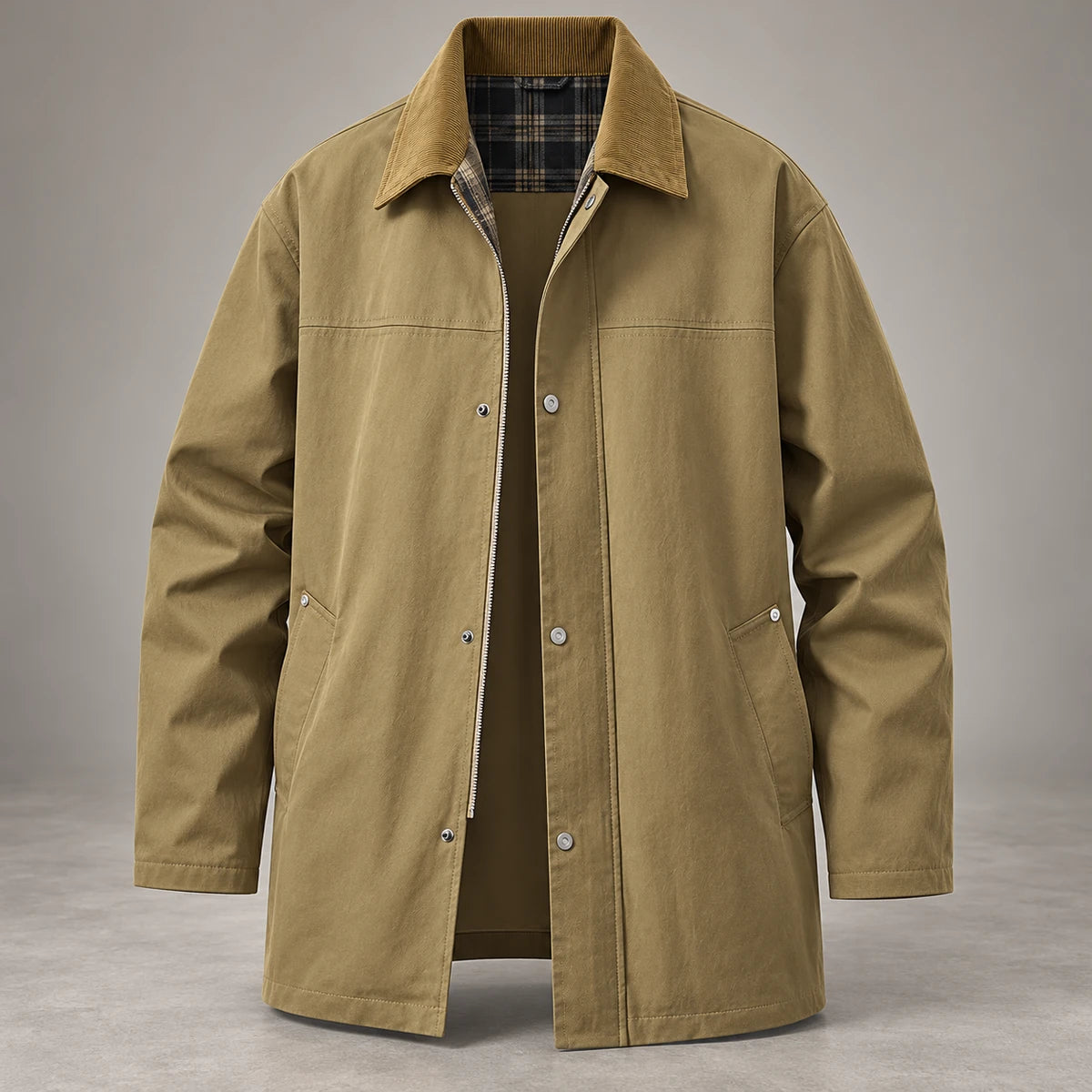Corentin Jacket Tan sculpted studio front