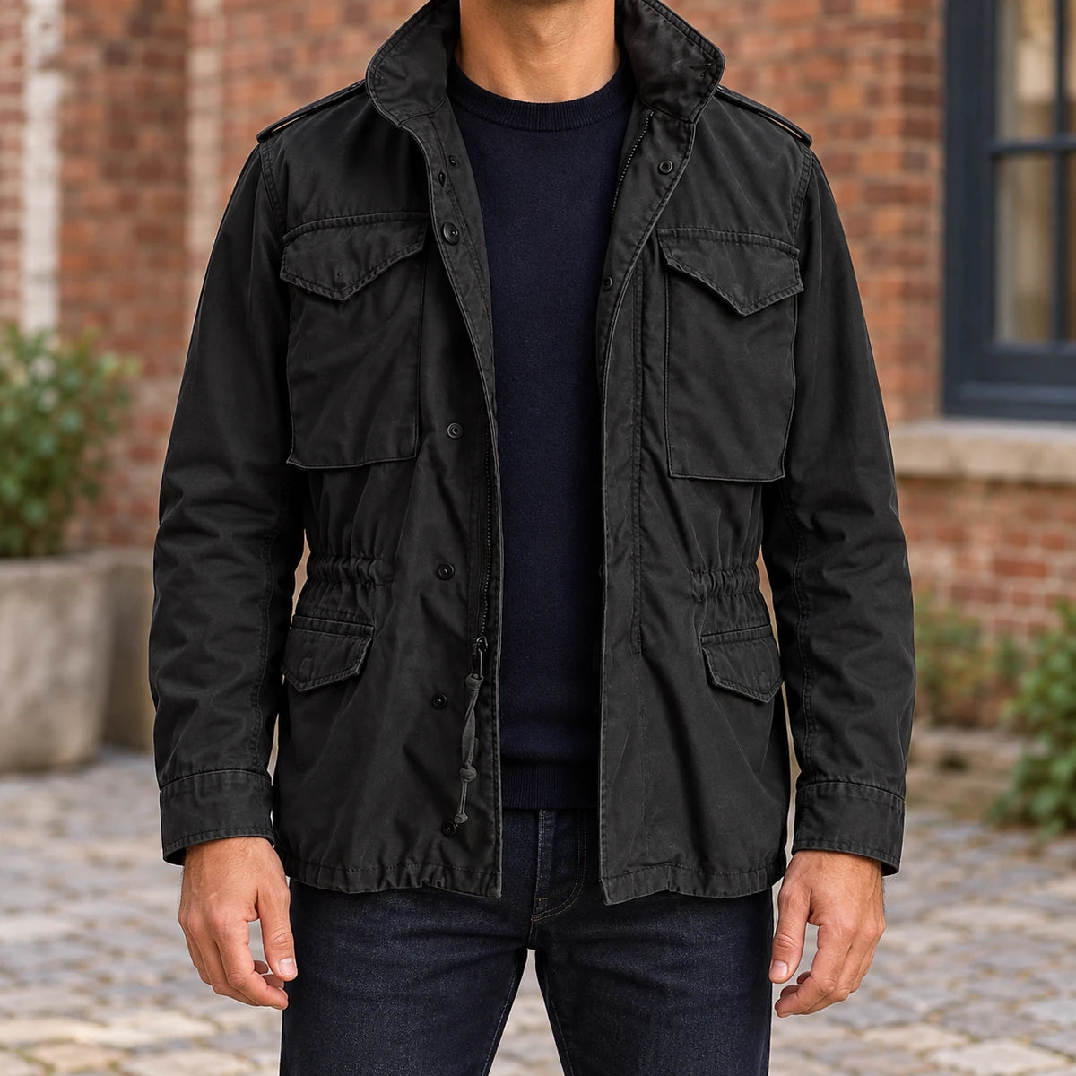 Cotton Blend Jacket | Lorcan Black model worn