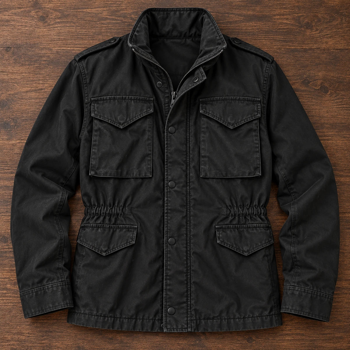 Cotton Blend Jacket | Lorcan Black overhead flatlay