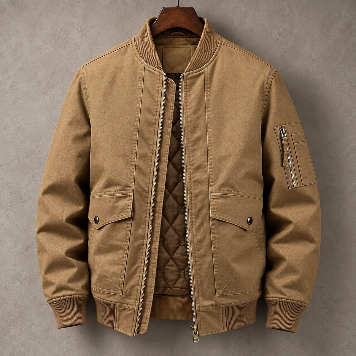 Cotton Jacket | Aksel Camel front