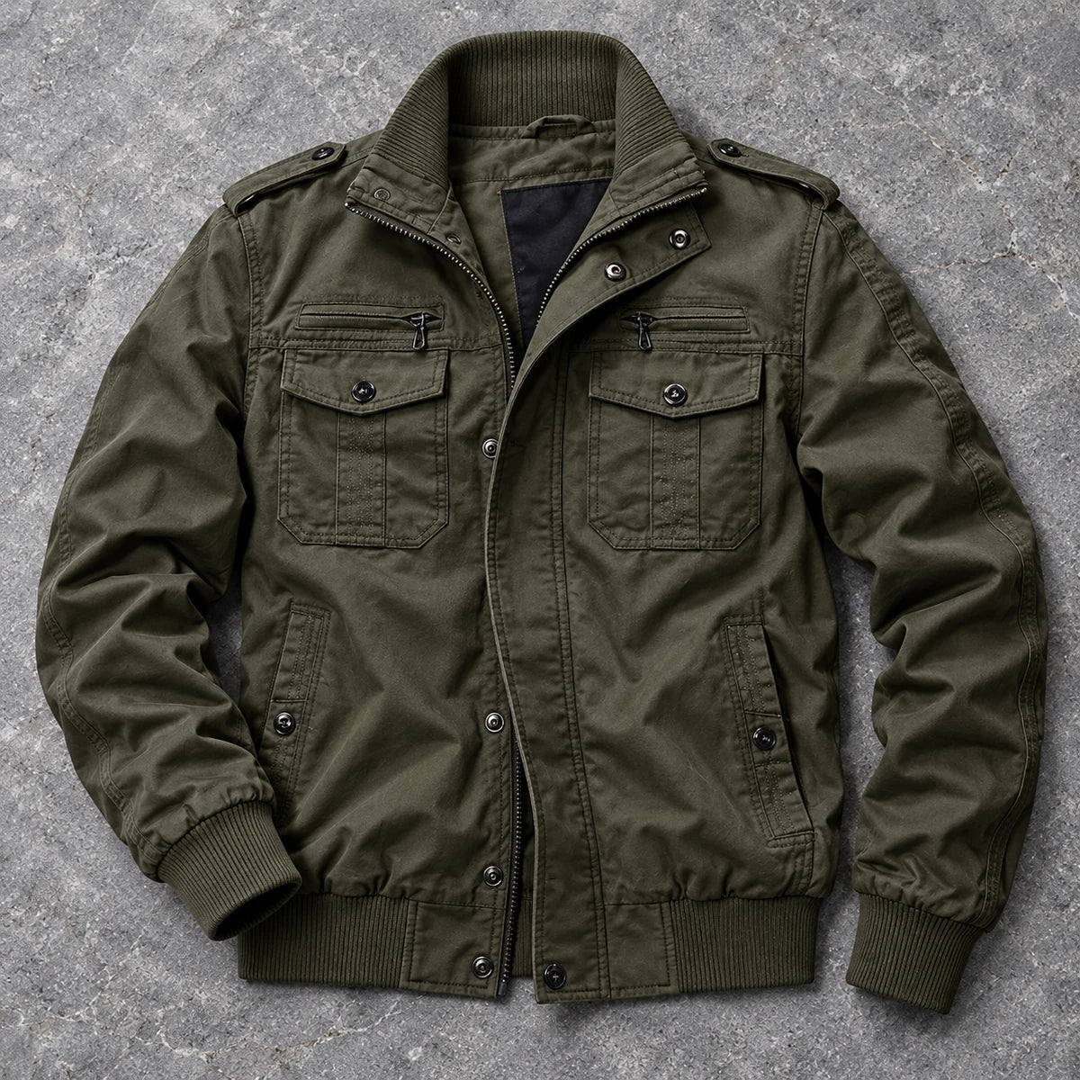 Cotton Jacket | Bertram Green overhead coolstone flatlay