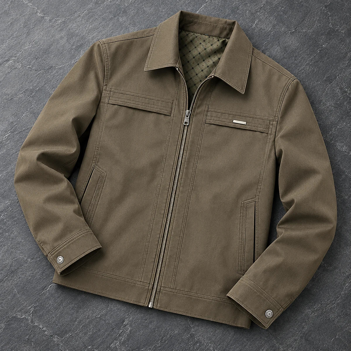 Cotton Jacket | Ivar Brown overhead flatlay