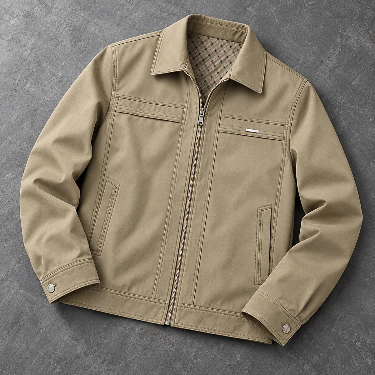 Cotton Jacket | Ivar Khaki overhead flatlay