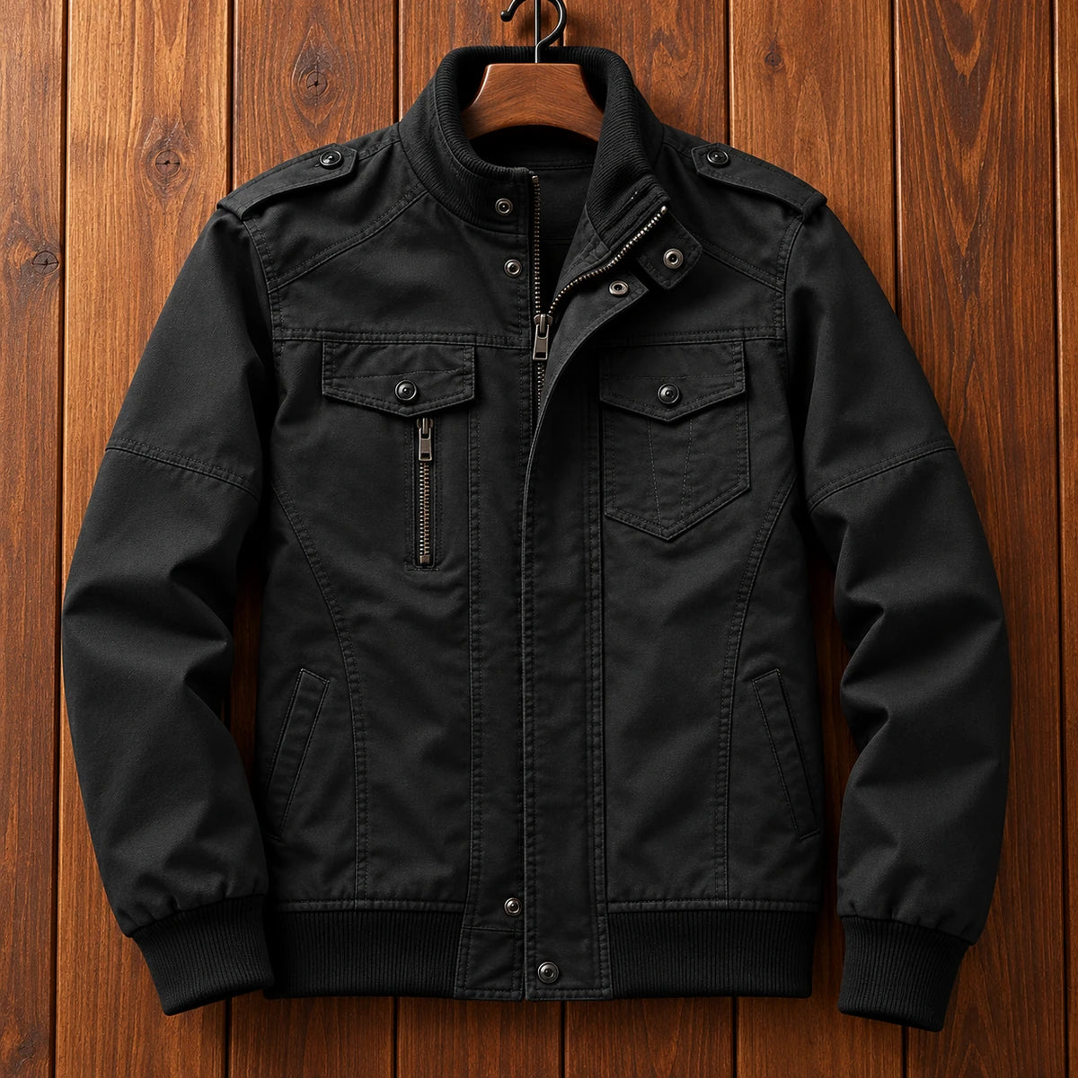 Cotton Jacket | Mael Black hanger front