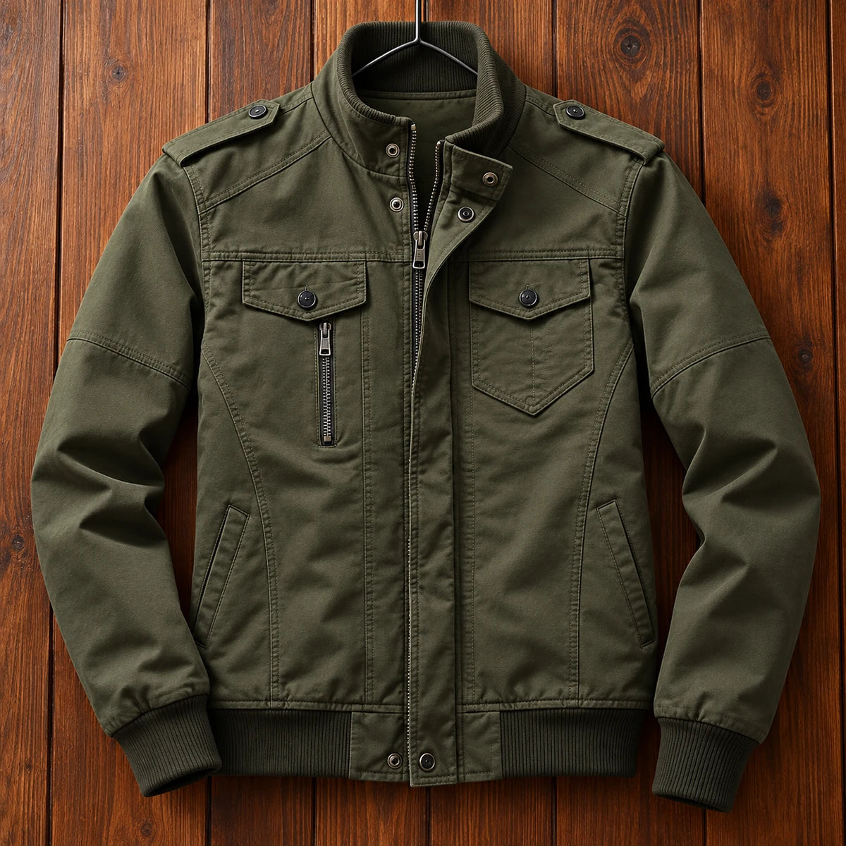 Cotton Jacket | Mael Green hanger front