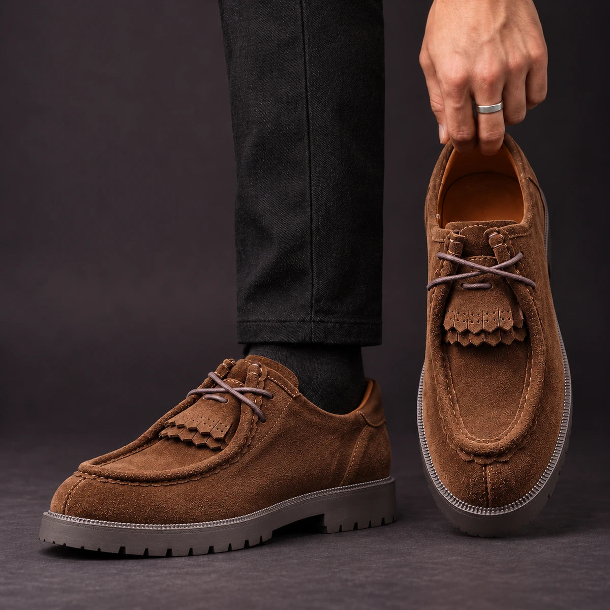 Cowhide Leather Derbies | Yngve Brown model handheld