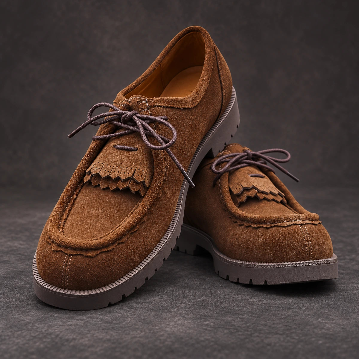 Cowhide Leather Derbies | Yngve Brown stacked pair