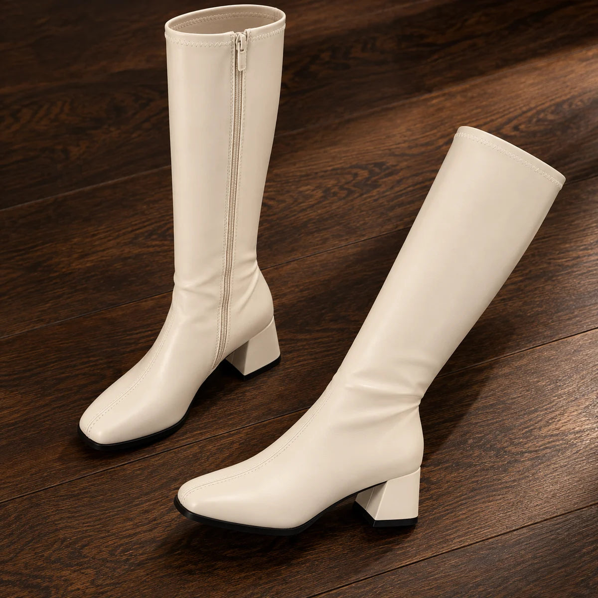 Delphine Boots White flatlay
