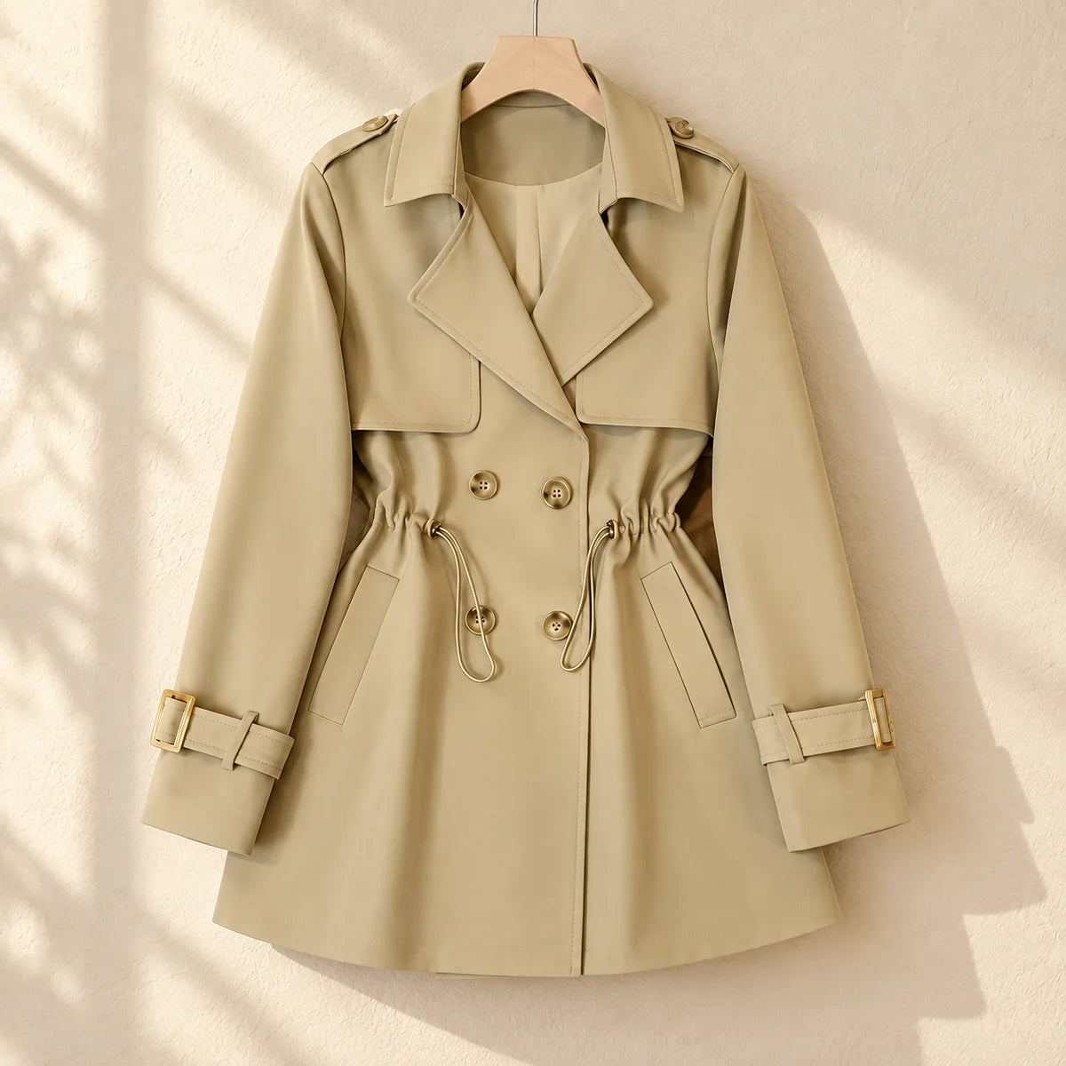 Broadcloth Trench Coat | Willa Beige front