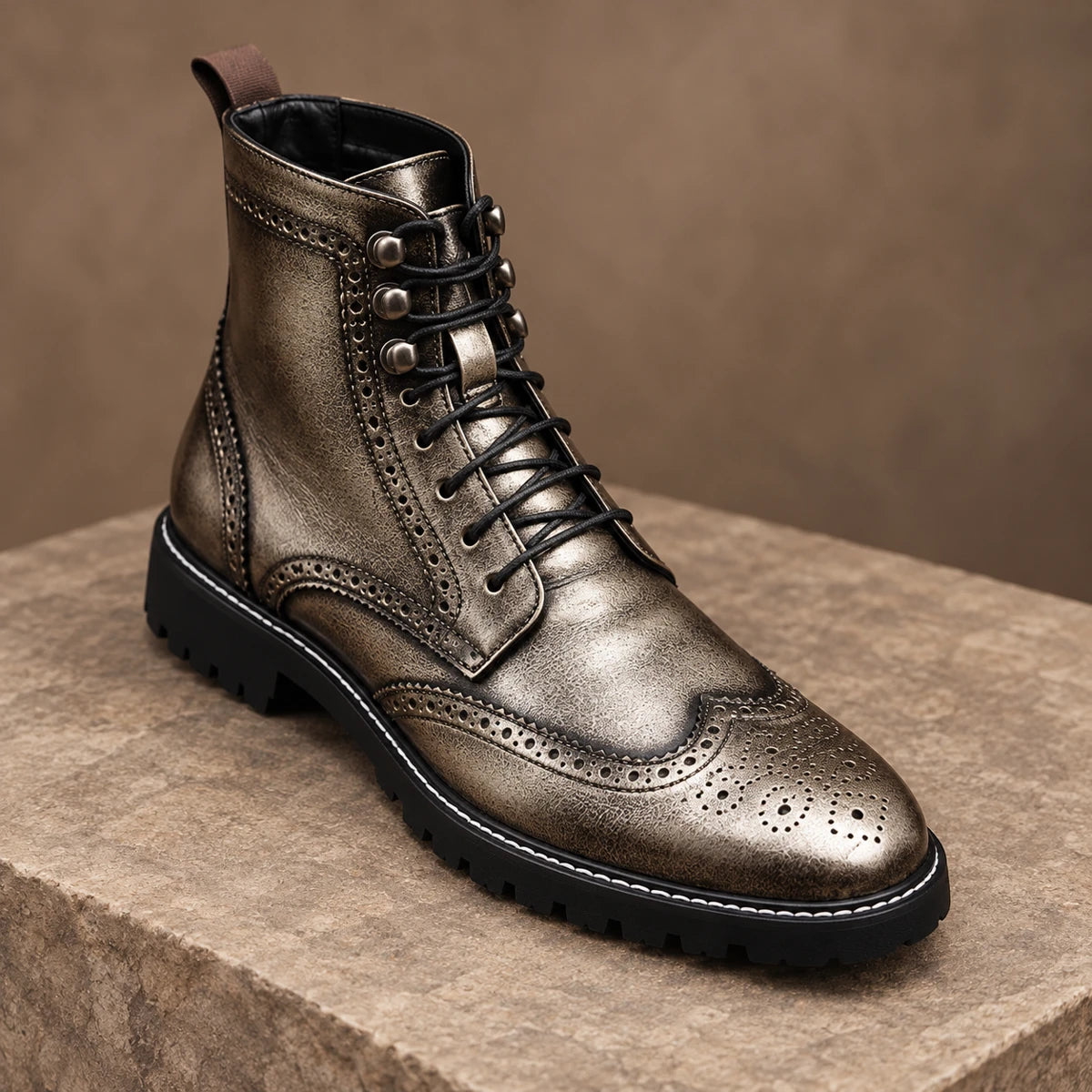 Faux Leather Boots | Edmund Silver primary