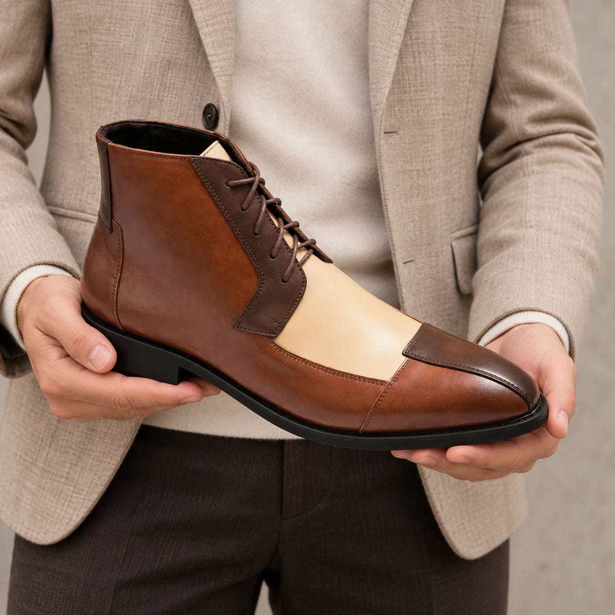 Faux Leather Boots | Edwin Brown handheld