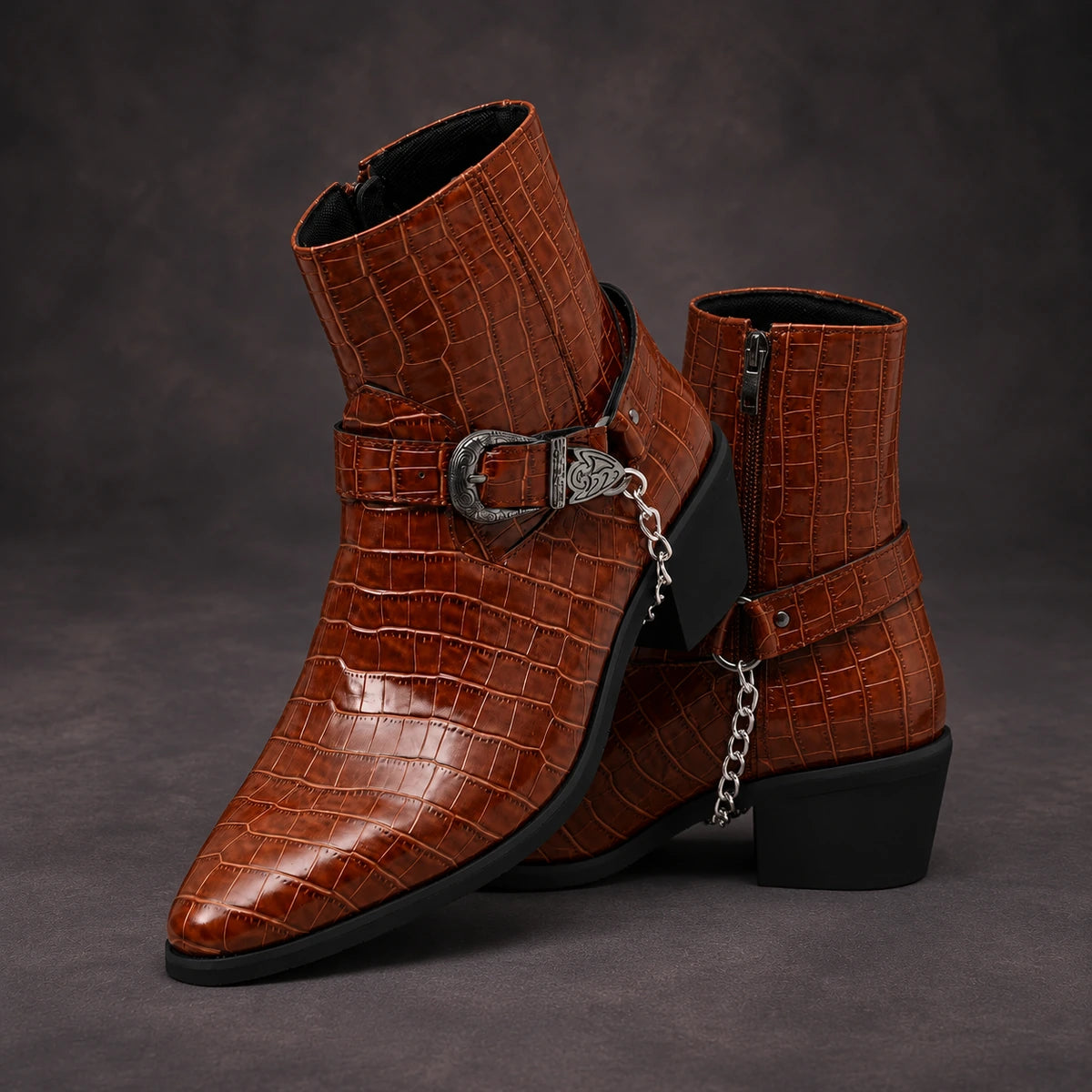 Leather Boots | Yannick Brown stacked pair