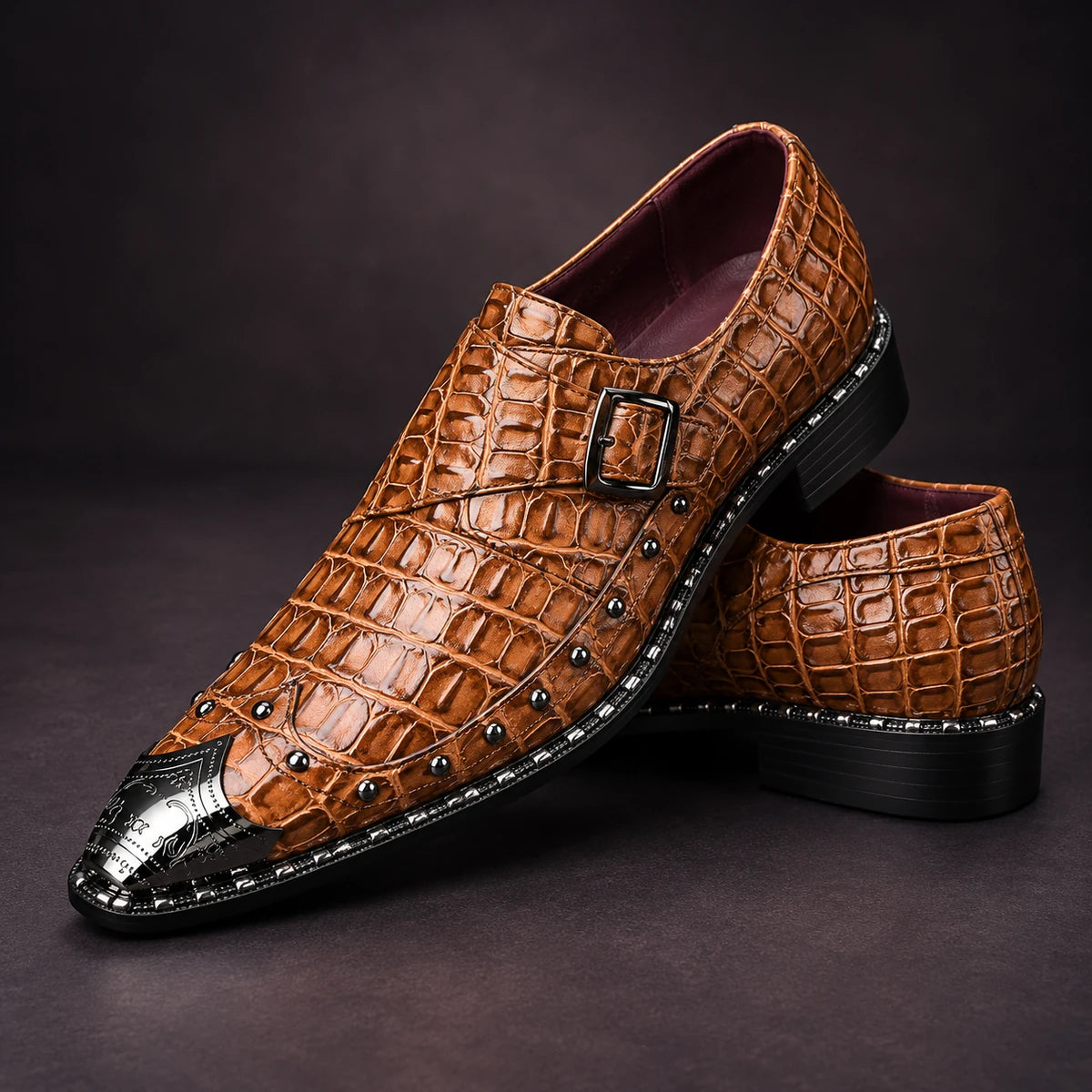 Leather Shoes | Kjell Brown stacked pair