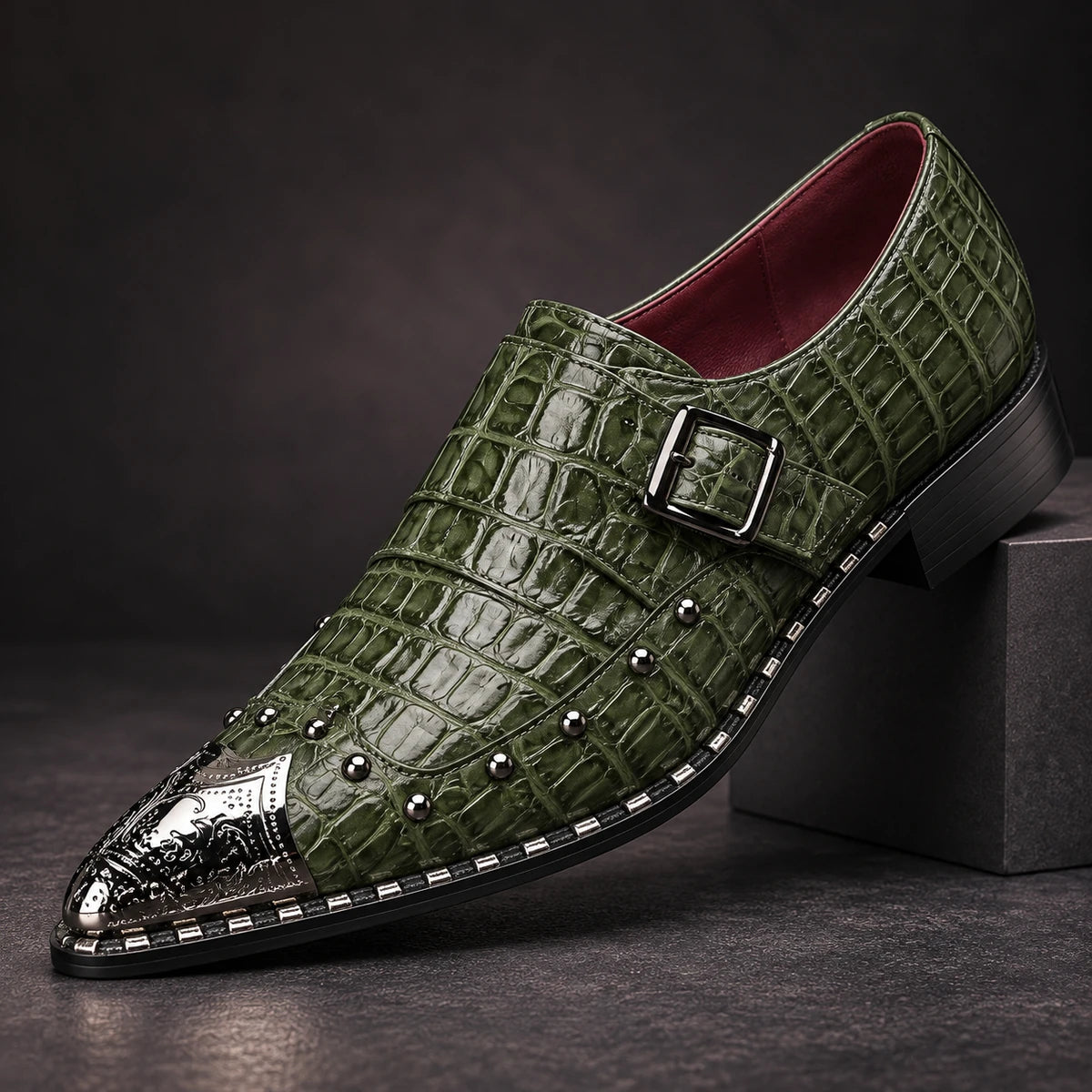 Leather Shoes | Kjell Green diagonal pedestal