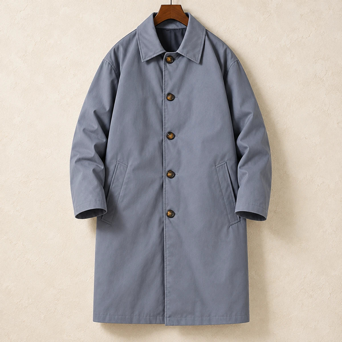 Emmeric Coat Gray hanger limestone front