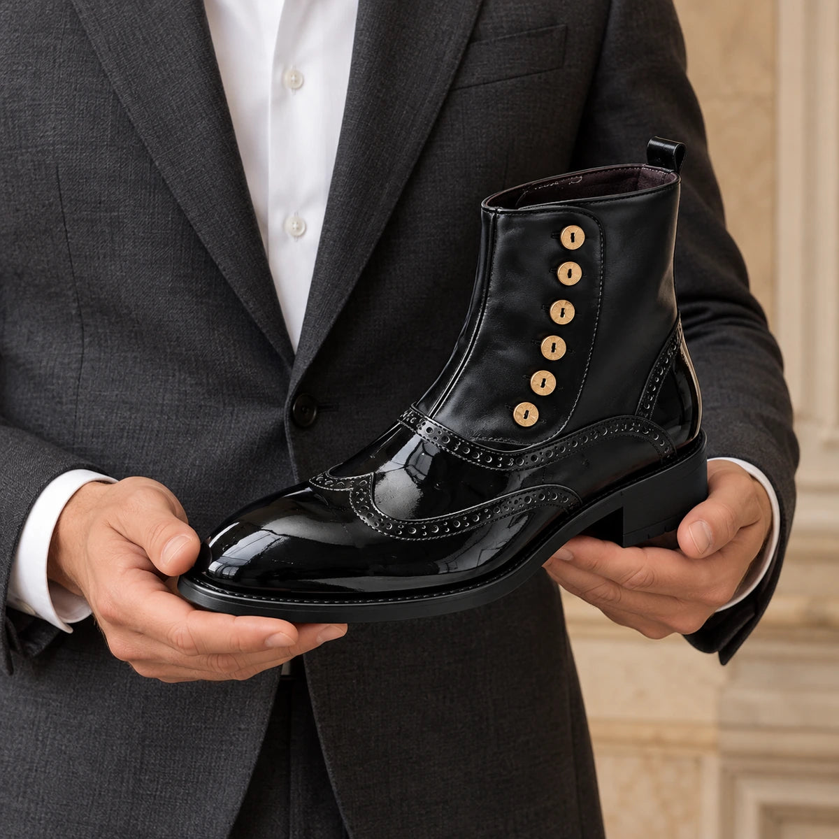 Fabian Boots Black handheld