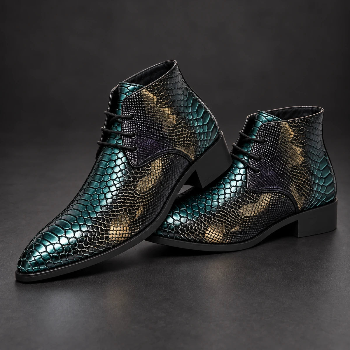 Genuine Leather Boots | Bastian Green stacked pair