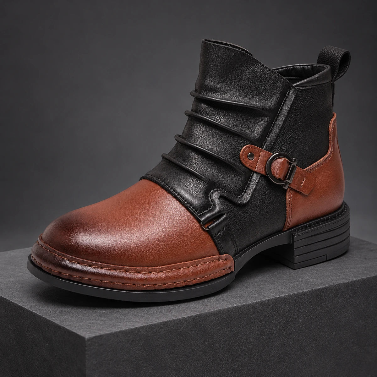 Genuine Leather Boots | Eamon Brown diagonal pedestal