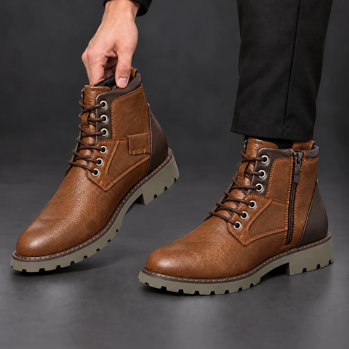 Genuine Leather Boots | Harlan Brown model handheld