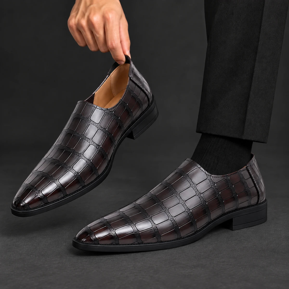 Genuine Leather Loafers | Ansel Dark Brown model