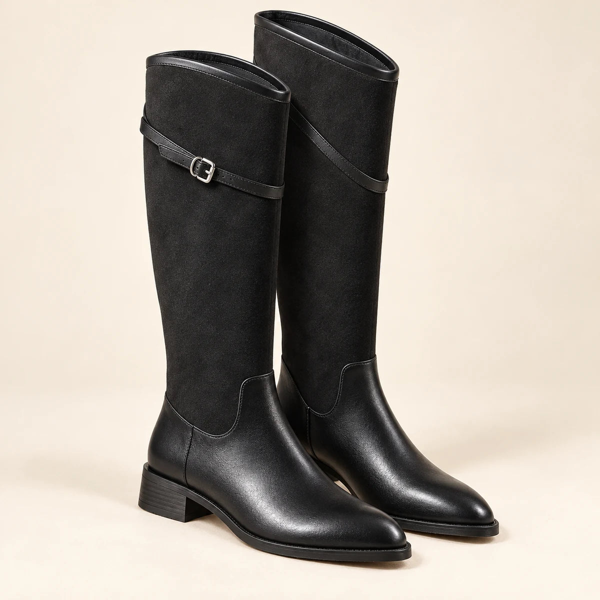 Faux Leather Boots | Giselle Black front