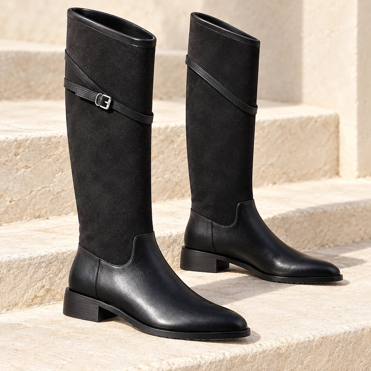 Faux Leather Boots | Giselle Black side