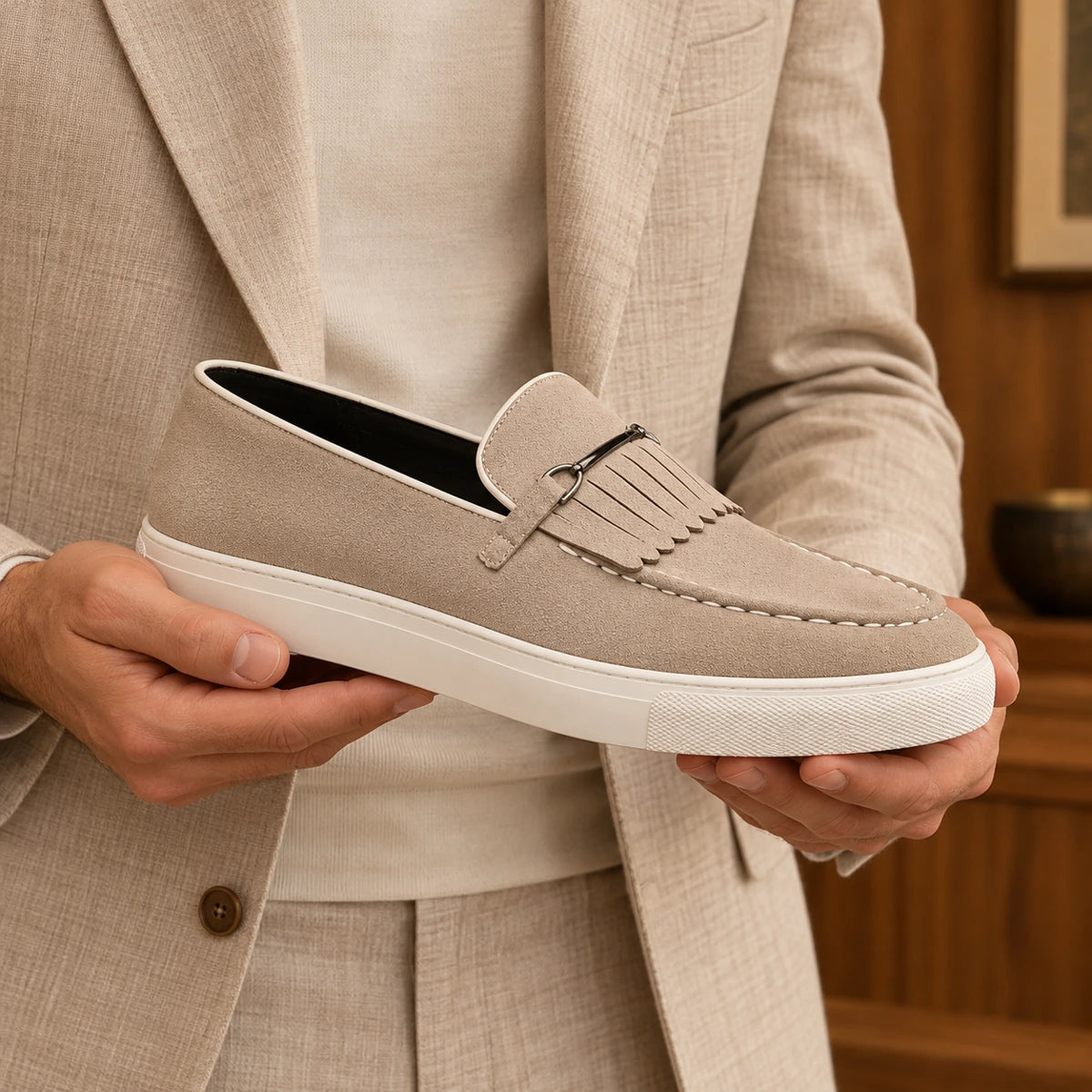 Genuine Suede Loafers | Henrik Gray handheld