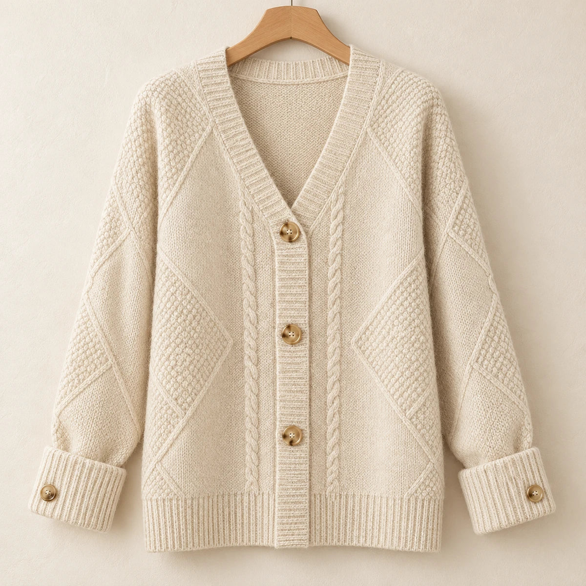 Knit Cardigan Beatrice Beige hanger