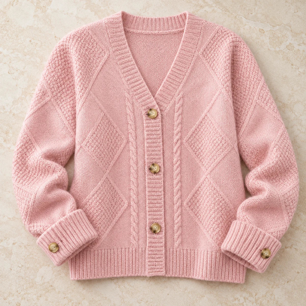 Knit Cardigan Beatrice Pink flatlay