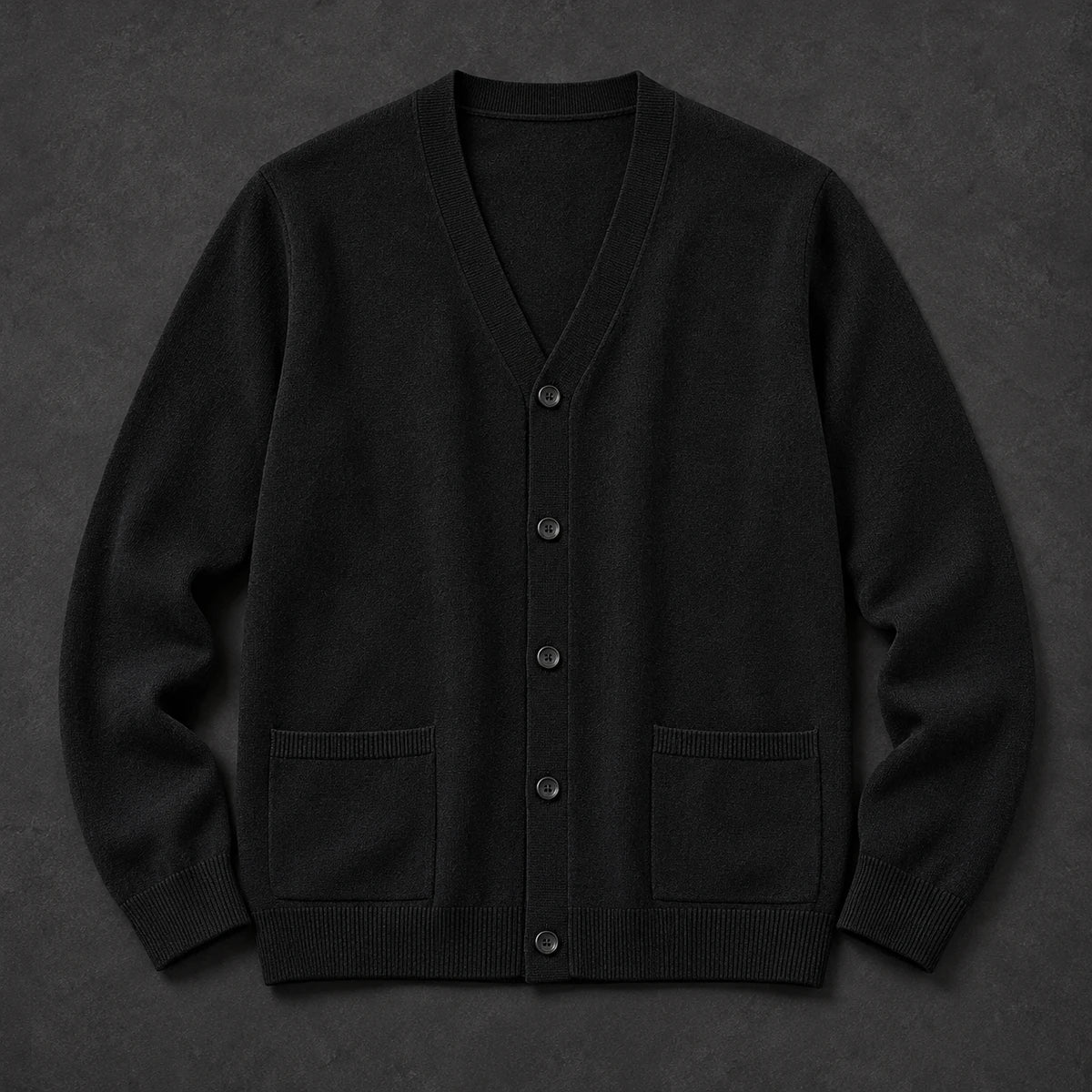 Knit Cardigan | Desmond Black flatlay
