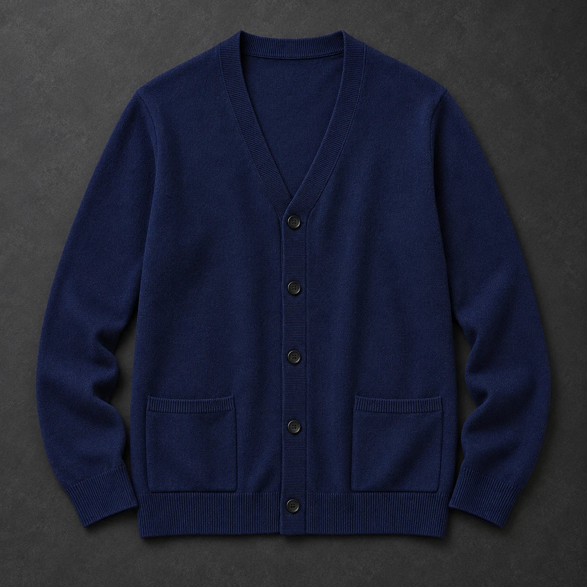 Knit Cardigan | Desmond Navy flatlay