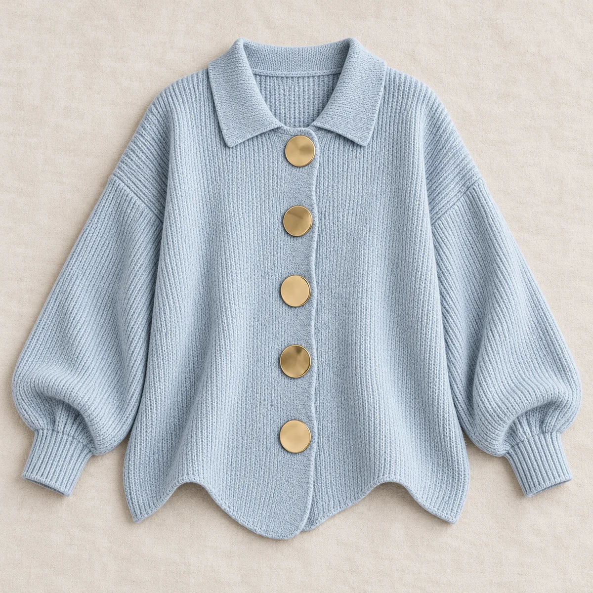 Knit Cardigan | Evangeline Blue flatlay